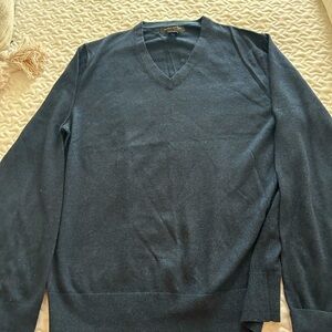 Men's Blue V-Neck Sweater